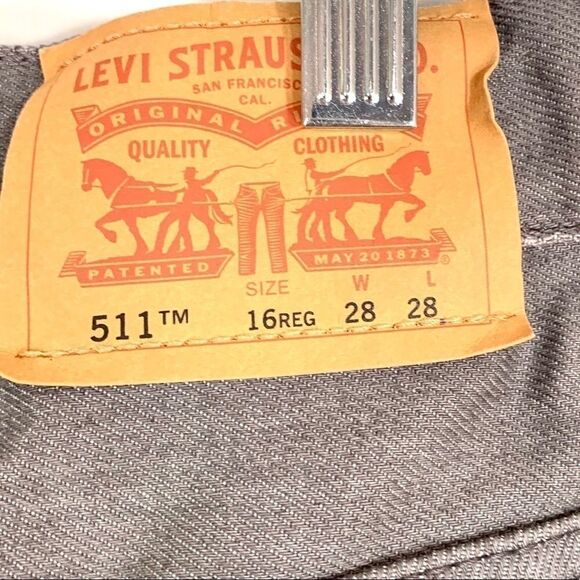 GRAY LEVIS 511 SLIM 28”x28” - Picture 4 of 5